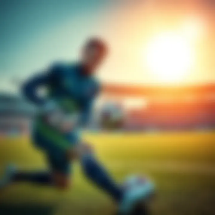 MLS Goalkeeper Training A professional goalkeeper practicing drills on the field, preparing for the upcoming MLS season