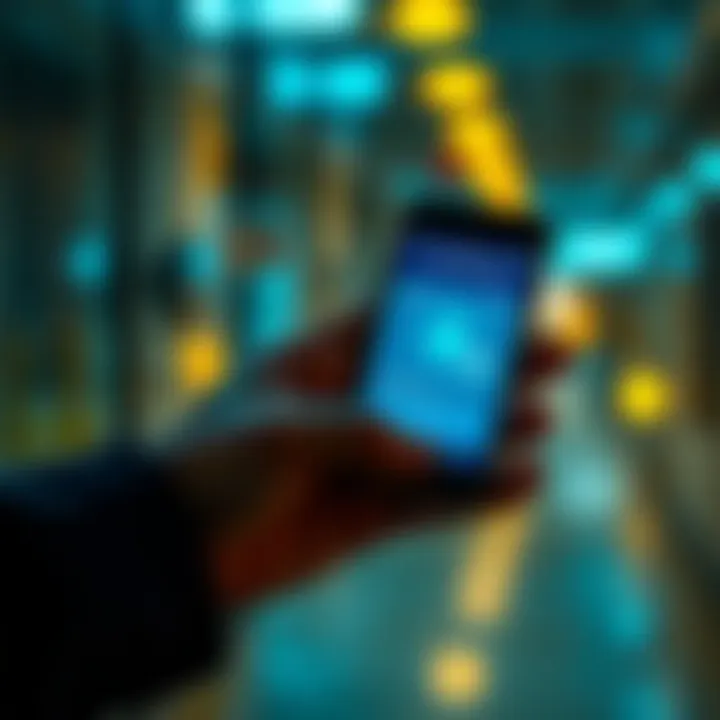A person holding a smartphone displaying a cold storage wallet app with security features visible on the screen