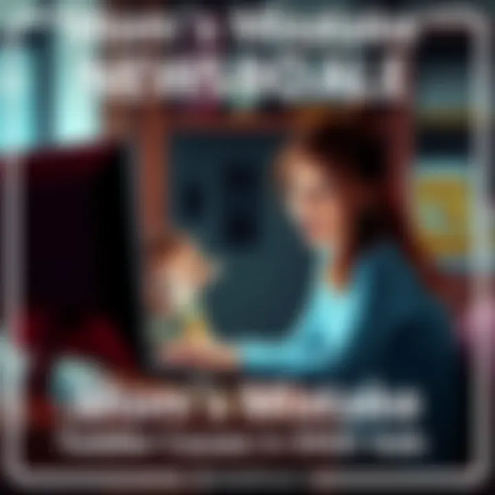 A mother looking surprised at her computer screen while her toddler plays beside her, symbolizing a mix-up in trading DOGE