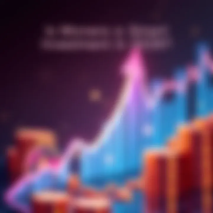 Monero Cryptocurrency Concept A graphic representation of Monero cryptocurrency with digital coins and a rising graph, symbolizing investment potential.