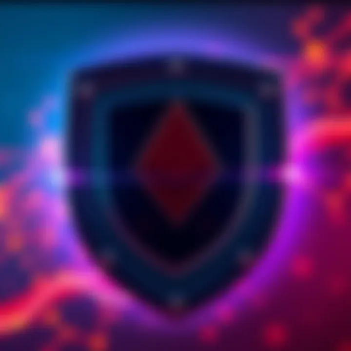 A shield with the Monero cryptocurrency symbol, representing privacy and security against regulations