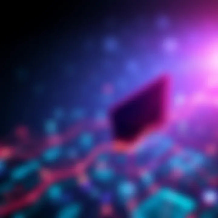 Illustration showing the Monero logo alongside a graphic representing a growing blockchain and digital transactions