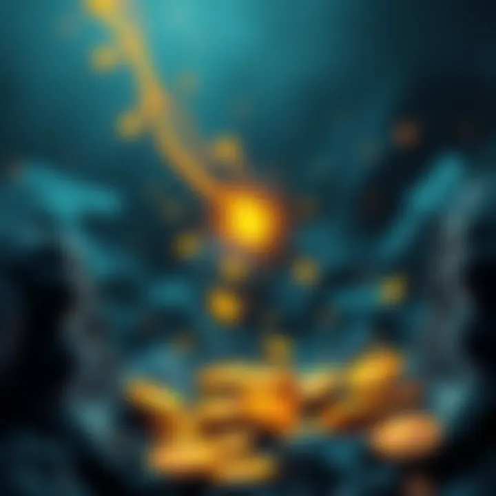 Monero's Tail Emission Concept An illustration showing coins flowing from a source with arrows indicating supply, symbolizing Monero's tail emission and its economic impact.