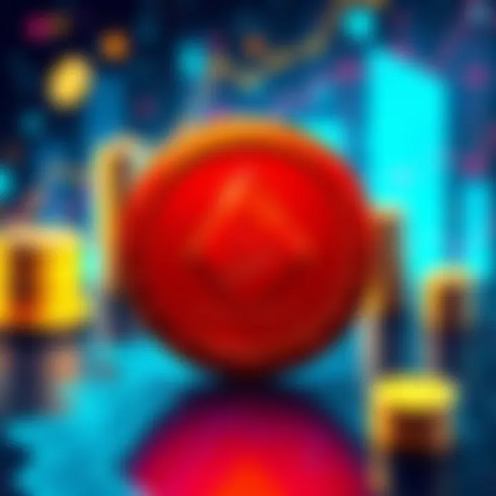 Monero XMR Cryptocurrency An illustration of Monero logo with symbols of privacy and finance in the background.