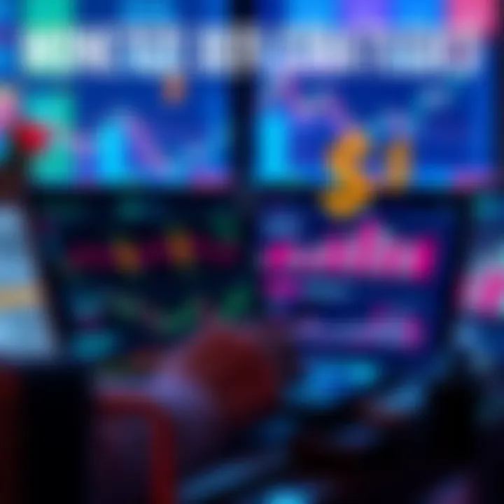 A person analyzing DeFi strategies on a laptop, with charts and dollar signs visible, indicating monetization of financial strategies.