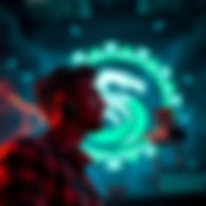 A person considering a money deposit with a Kraken logo in the background