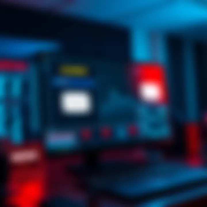 A computer screen displaying real-time monitoring of an Algorand node with email alert notifications visible on the screen