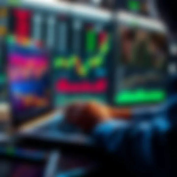 Monitoring Market Prices A person analyzing financial charts and graphs with a laptop, showing market price trends