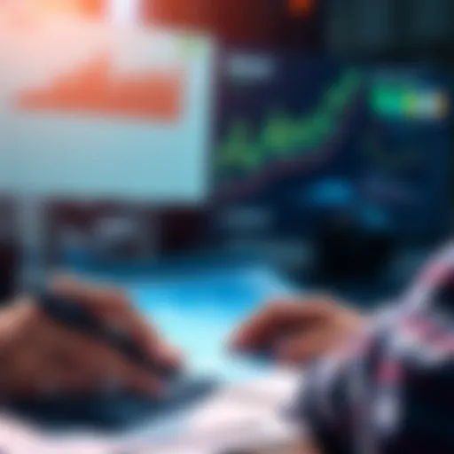 A person analyzing financial charts and calculating earnings with a calculator, symbolizing cash-out strategies.