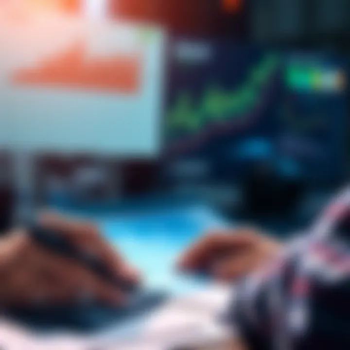 A person analyzing financial charts and calculating earnings with a calculator, symbolizing cash-out strategies.