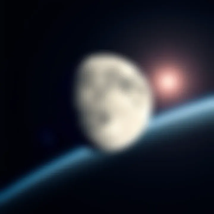 A visual representation of the Moon moving towards Earth with a clear night sky in the background