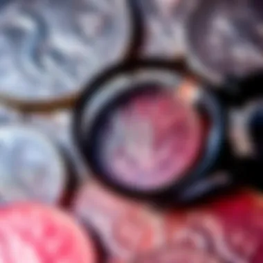 A close-up view of a collection of Morgan silver dollars graded MS68, showcasing the shiny coins and their details, with a magnifying glass for inspection.