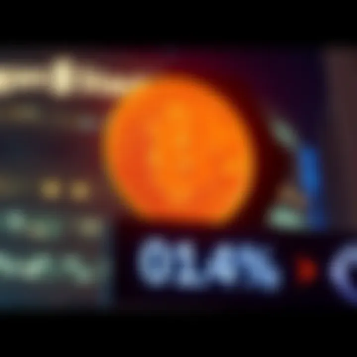 Morgan Stanley's logo with Bitcoin symbol and a sign showing a fee of 0.14%