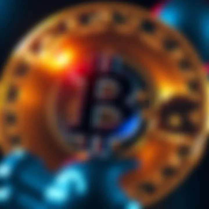 Morgan Stanley logo in front of a bitcoin symbol, representing the company's move into cryptocurrency.