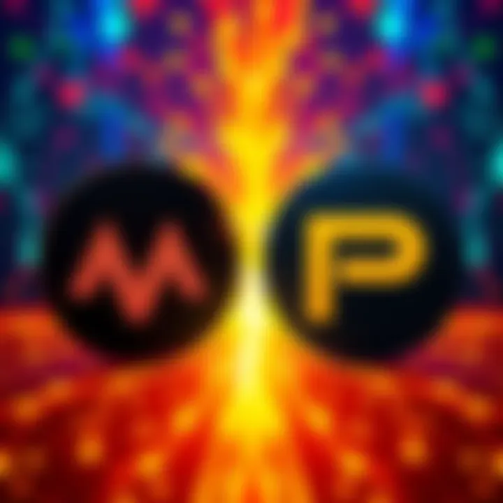 Logos of Mrprove and Pulsex side by side, highlighting the competition in the cryptocurrency market.