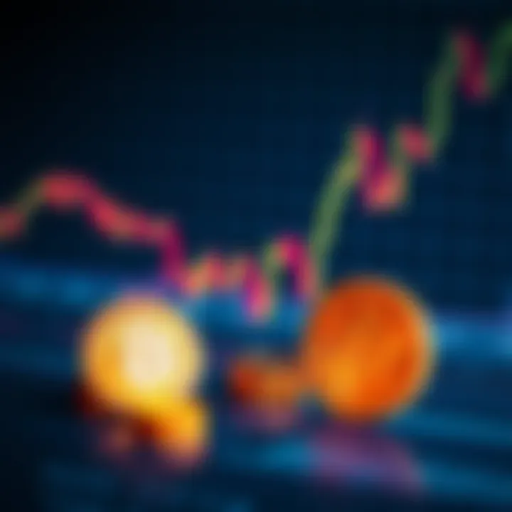 MSTR Stock Concern A financial graph showing MSTR stock price decline alongside rising dividend payments and Bitcoin sales symbolic representations.