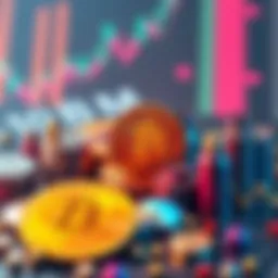 A graphic showing MSTR shares and Bitcoin reserve fund concept with visual elements representing investors and financial strategy.