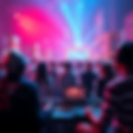Group of music enthusiasts in NYC discussing plans for Lost Lands festival