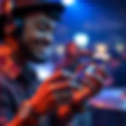 A musician smiles as they receive a $5 tip through a new app on their phone, showcasing a seamless crypto transaction.