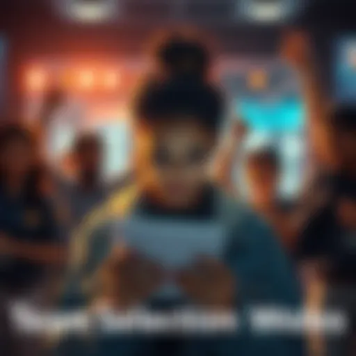 A person looking worried while checking their email for the Myntra WeForShe HackerRamp shortlist, surrounded by teammates celebrating their selection.