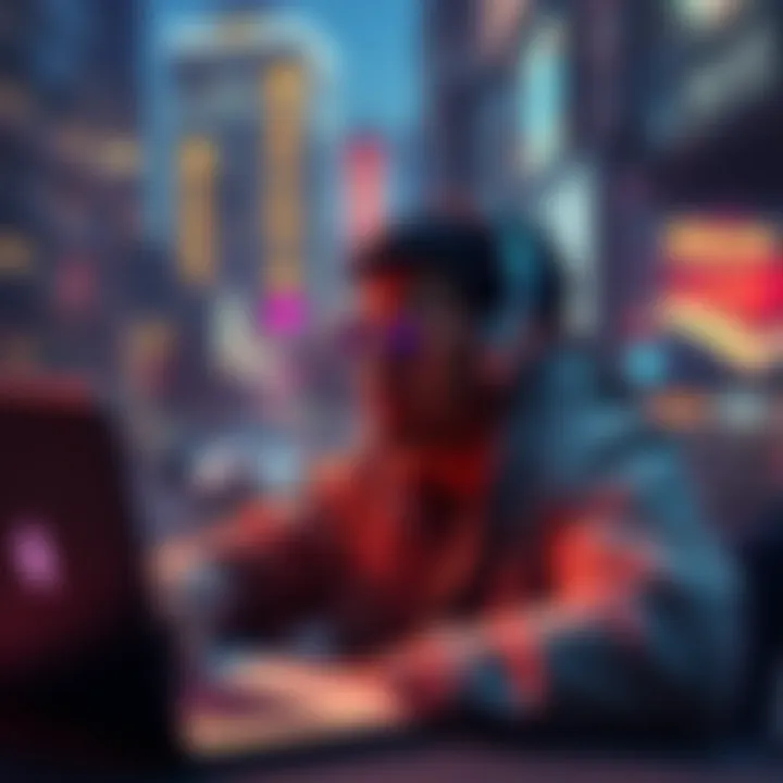 A person contemplating Bitcoin alternatives with a laptop and cash in view