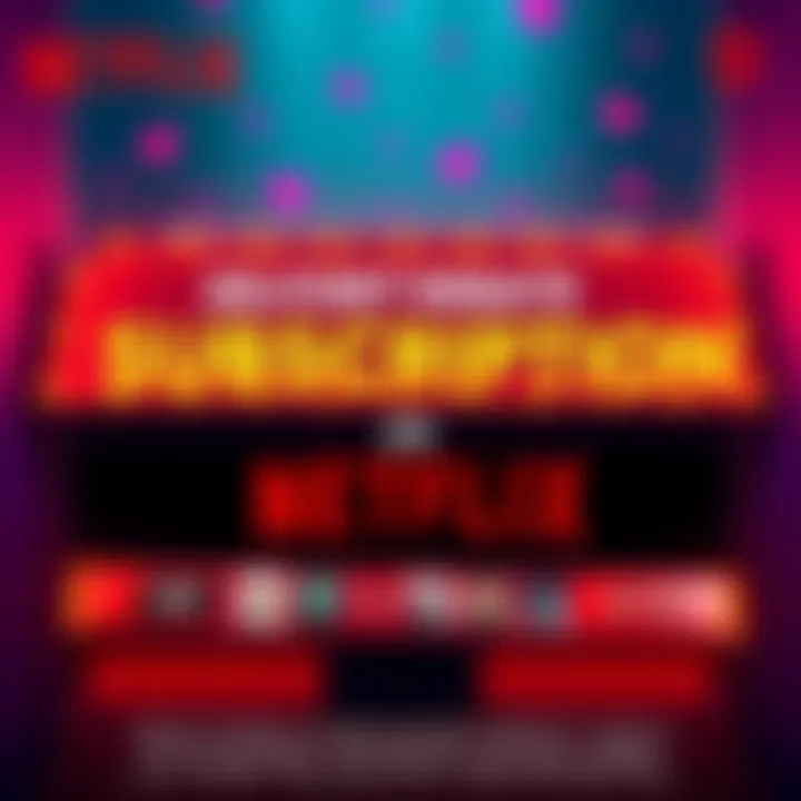 A colorful banner promoting a rebate on Netflix subscriptions with cheerful graphics and movie icons.