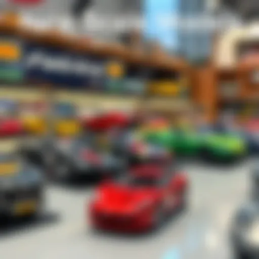 A display of new 1:50 and 1:100 scale models, showcasing detailed designs in a collector's setting.