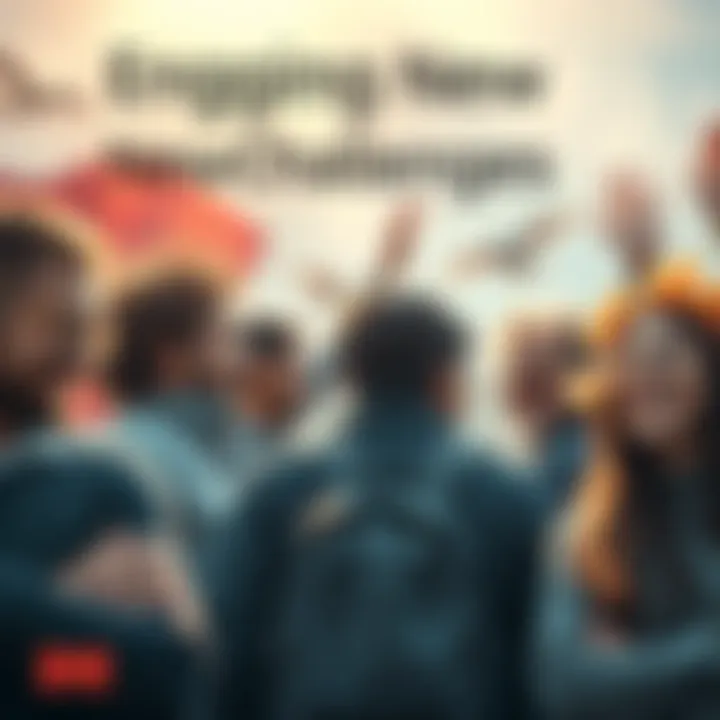 A dynamic visual representation of diverse individuals facing various new challenges with determination and enthusiasm.