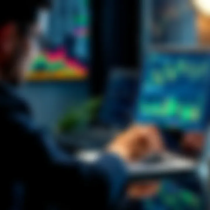 A person looking at cryptocurrency charts on a laptop, taking notes with a pen and paper, symbolizing the start of their investment journey.