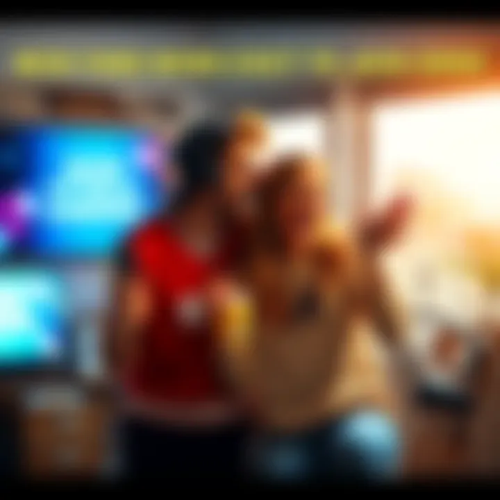 New Fans Excited to Join GMM A couple sharing their excitement about Good Mythical Morning, surrounded by fun GMM merchandise and a TV showing the show.