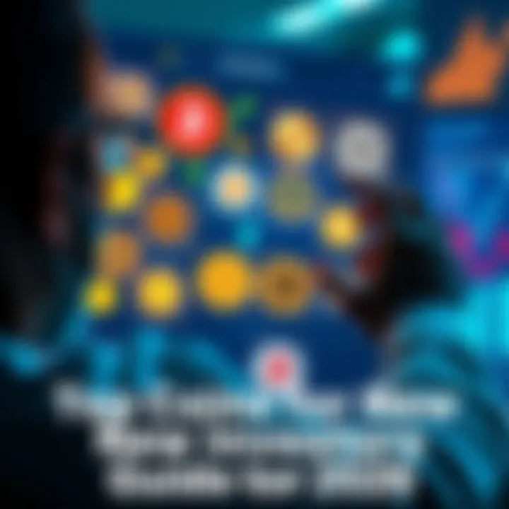 New Investors Exploring Cryptocurrency A person looking at various cryptocurrency coins on a digital screen, considering investment options.