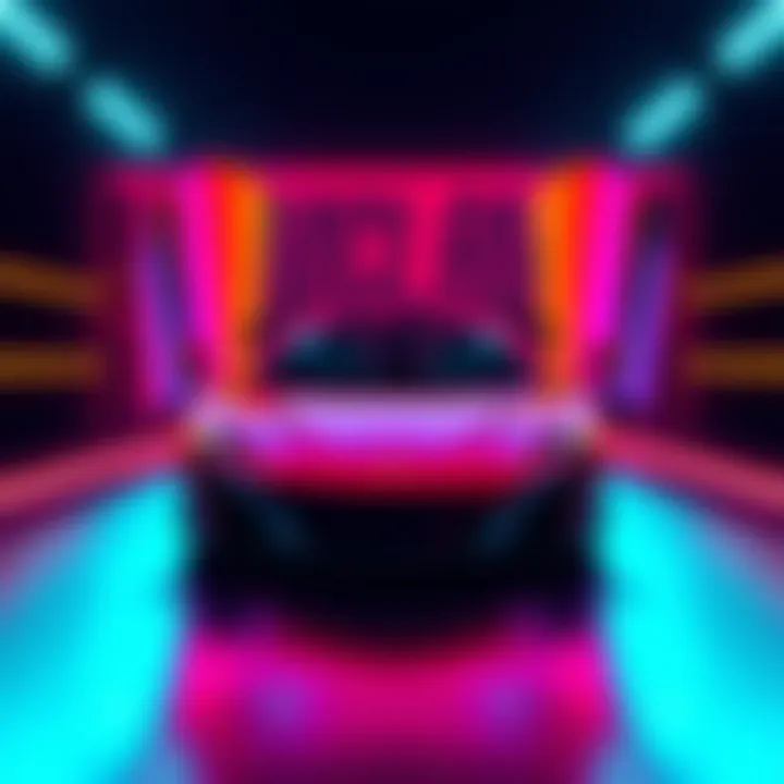 New McLaren NFT Collectible A digital representation of a McLaren sports car with vibrant colors and a futuristic design, highlighting the NFT aspect.