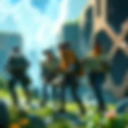 A group of new players exploring Atlas Earth with maps and tools in hand, excited to start their journey.