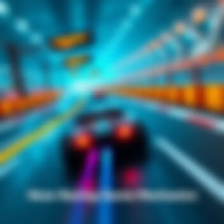 A racing car navigating a track with strategic capsule placements and ramps for scoring.