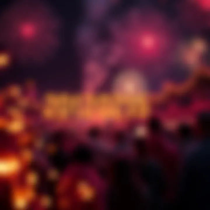 People celebrating the new year with fireworks and decorations, symbolizing fresh beginnings.