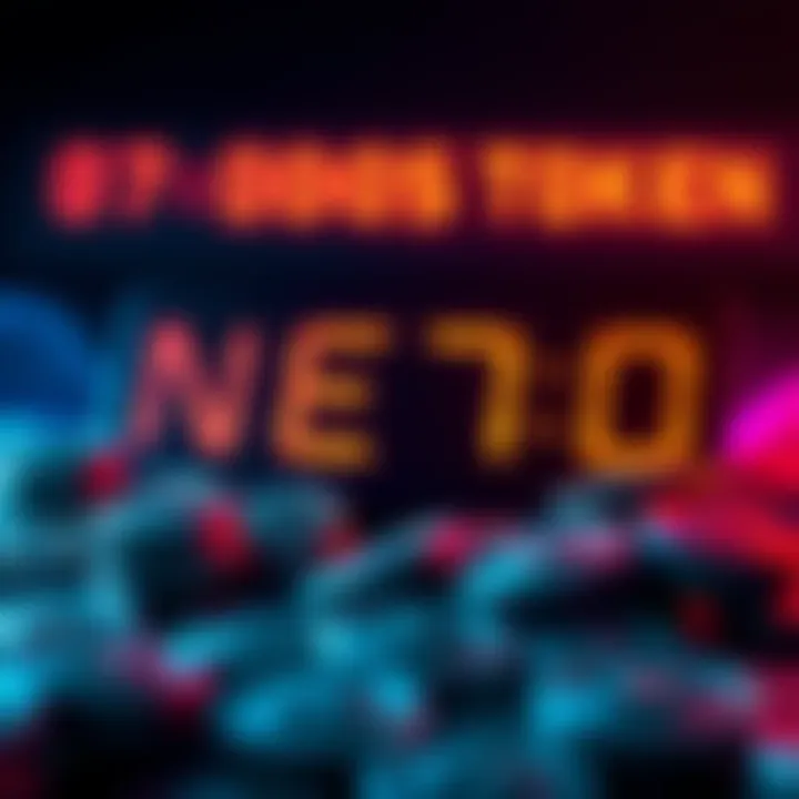 A visual representation of Nexo tokens with a backdrop of a countdown timer for Trump's visit, symbolizing urgency for investors.
