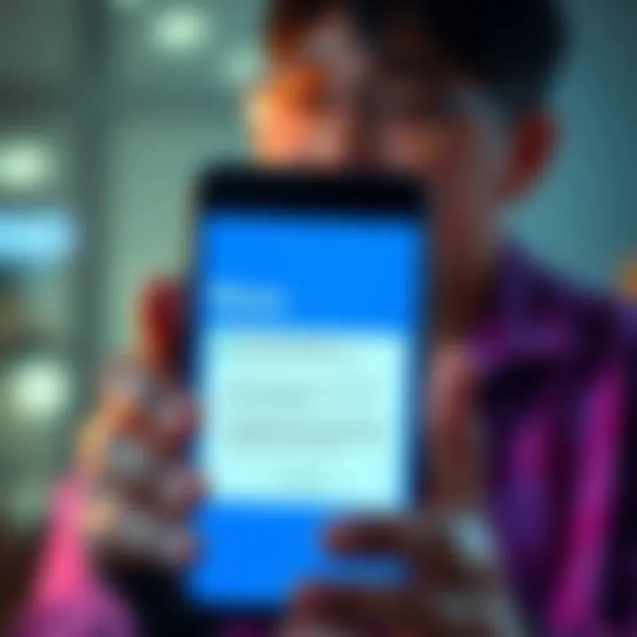 A smartphone displaying error messages from the Nexo app, with a concerned user in the background