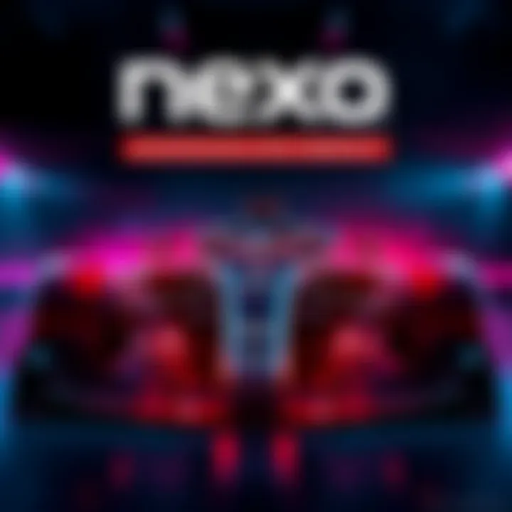 Nexo announces its partnership with Audi for the F1 R26, featuring a sleek racing car with bold graphics and the Nexo logo prominently displayed.