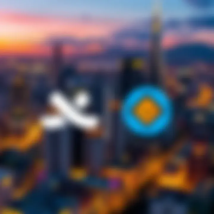 A graphic showing the Nexo logo alongside the Buenbit logo, with a background of Buenos Aires cityscape symbolizing growth in the crypto market.