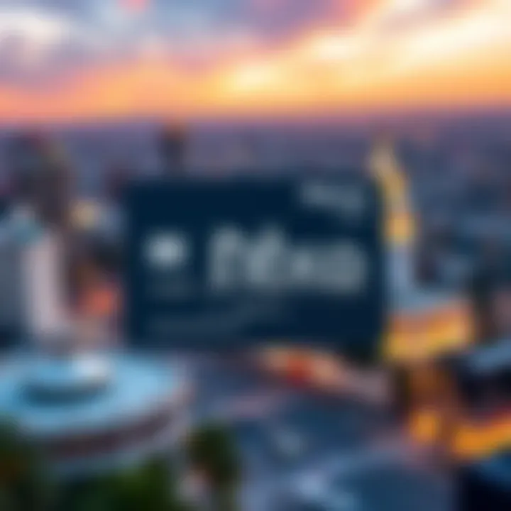 A close-up of the Nexo Card showing its dual-mode features and branding, with a background of Buenos Aires skyline