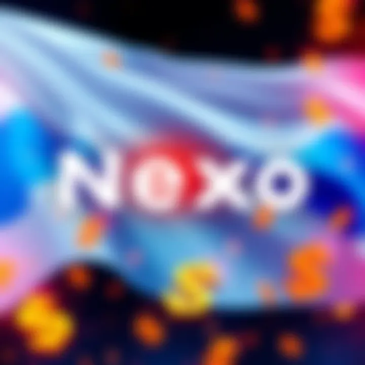 Nexo's logo with digital dollar symbols and Argentine flag in the background
