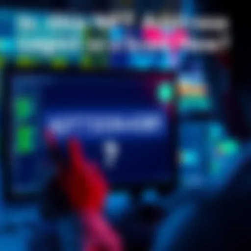 Individual looking at a computer screen displaying an NFT address and question marks, indicating uncertainty about its legitimacy.
