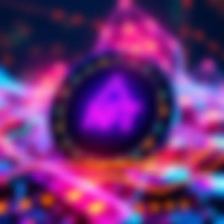Colorful digital artwork symbolizing NFTs with blockchain elements
