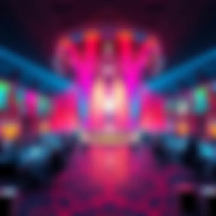 A digital NFT artwork representing access to exclusive events, featuring vibrant colors and symbols of entertainment.