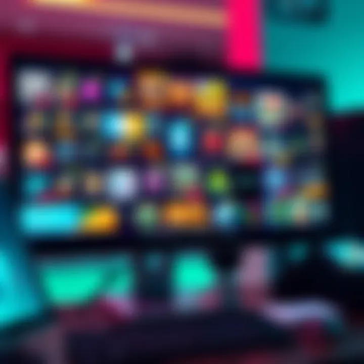 A variety of digital assets displayed on a computer screen, showcasing different NFTs for sale.