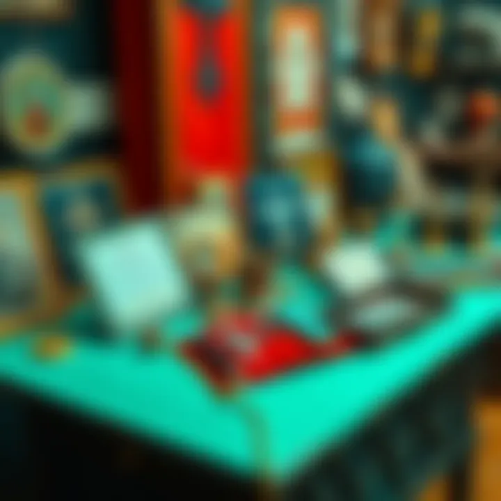 A collection of unusual religious items including a circumcision practice kit on a table.