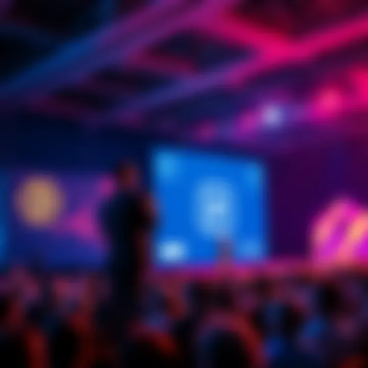 Nicolas Kokkalis presenting on stage at the Consensus event, engaging with the audience about Pi Network.