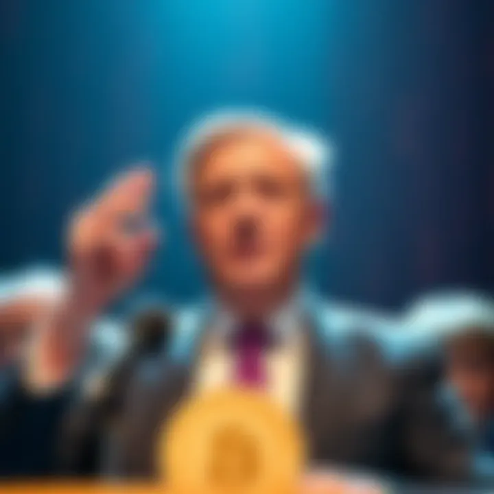 Nigel Farage announcing his resignation amid a cryptocurrency scandal