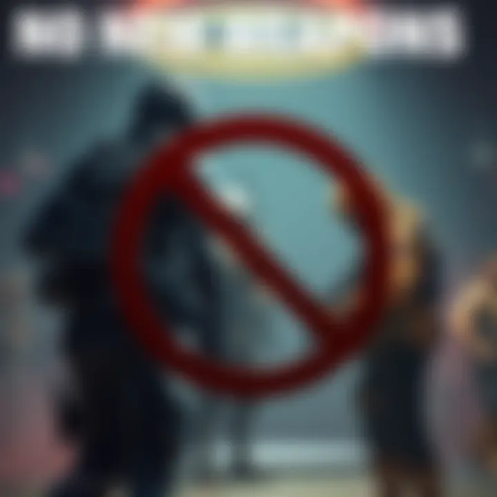 A graphic showing a crossed-out weapon symbol, representing the lack of new weapons in Season 5, with a background of players strategizing together.