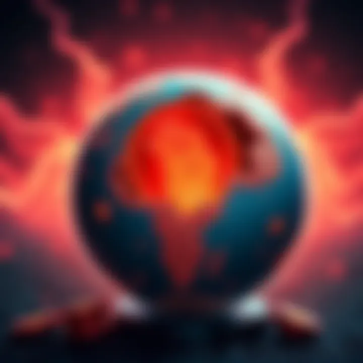 A graphic representation of North Korean cryptocurrency thefts, illustrating digital coins being taken from a globe, symbolizing a major surge in global thefts.